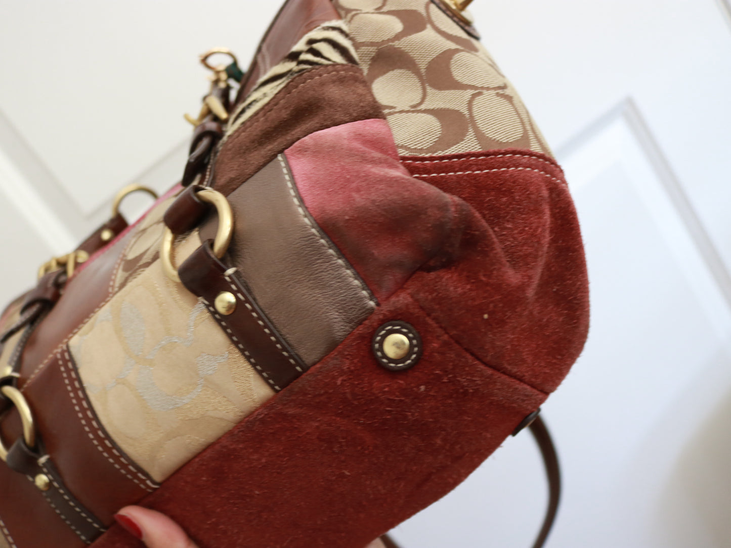 Coach Brown Patchwork Tote Bag