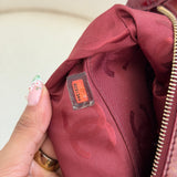 Chanel 2003 Camellia Perforated Patent Red Shoulder Bag