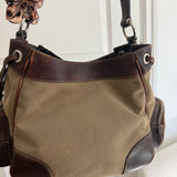 Brown Prada Jacquard Canvas Shoulder Bag