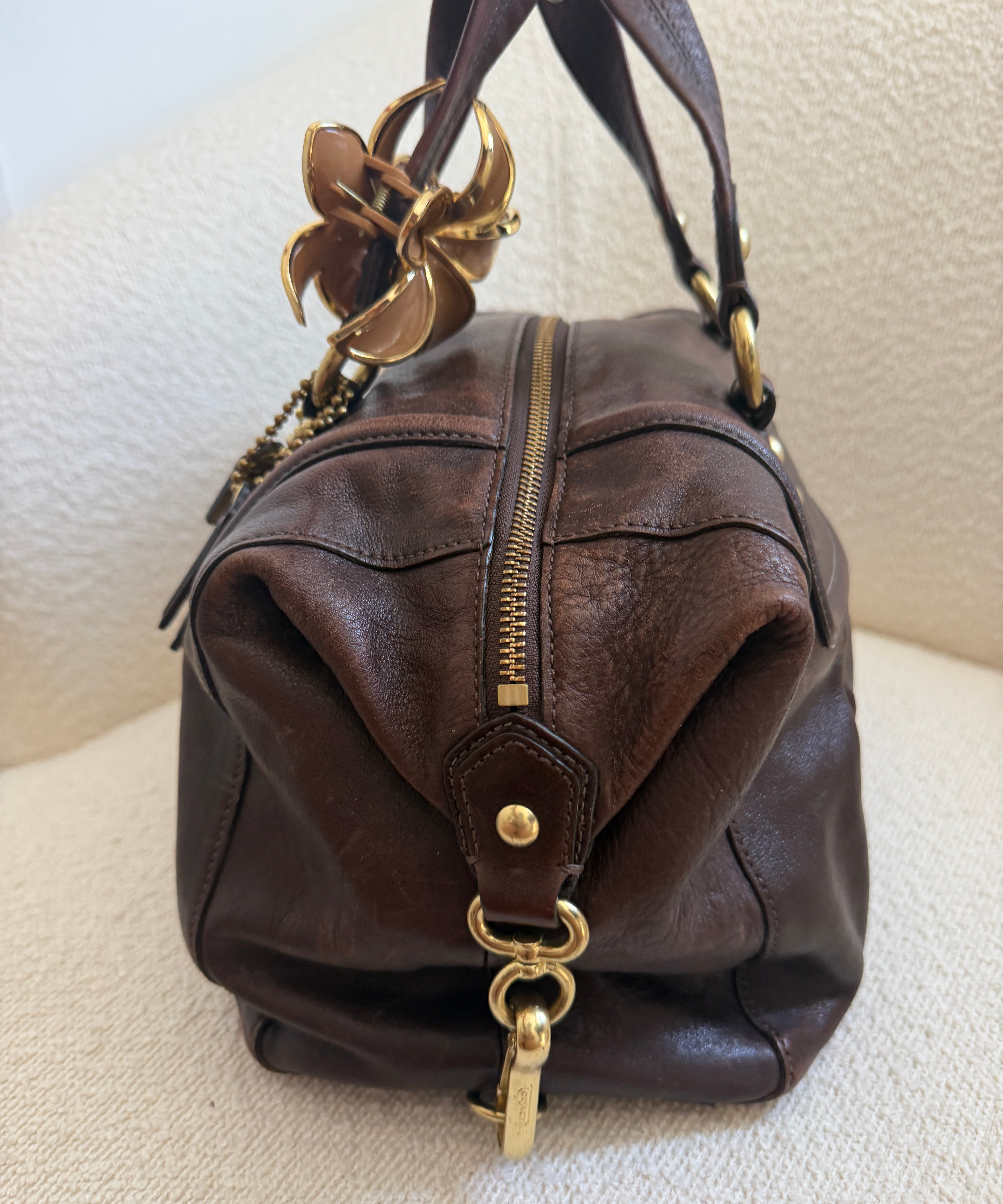 Brown Coach Leather Sabrina Madison Bag