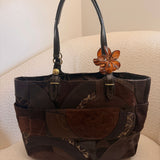Coach Brown Patchwork Tote Bag