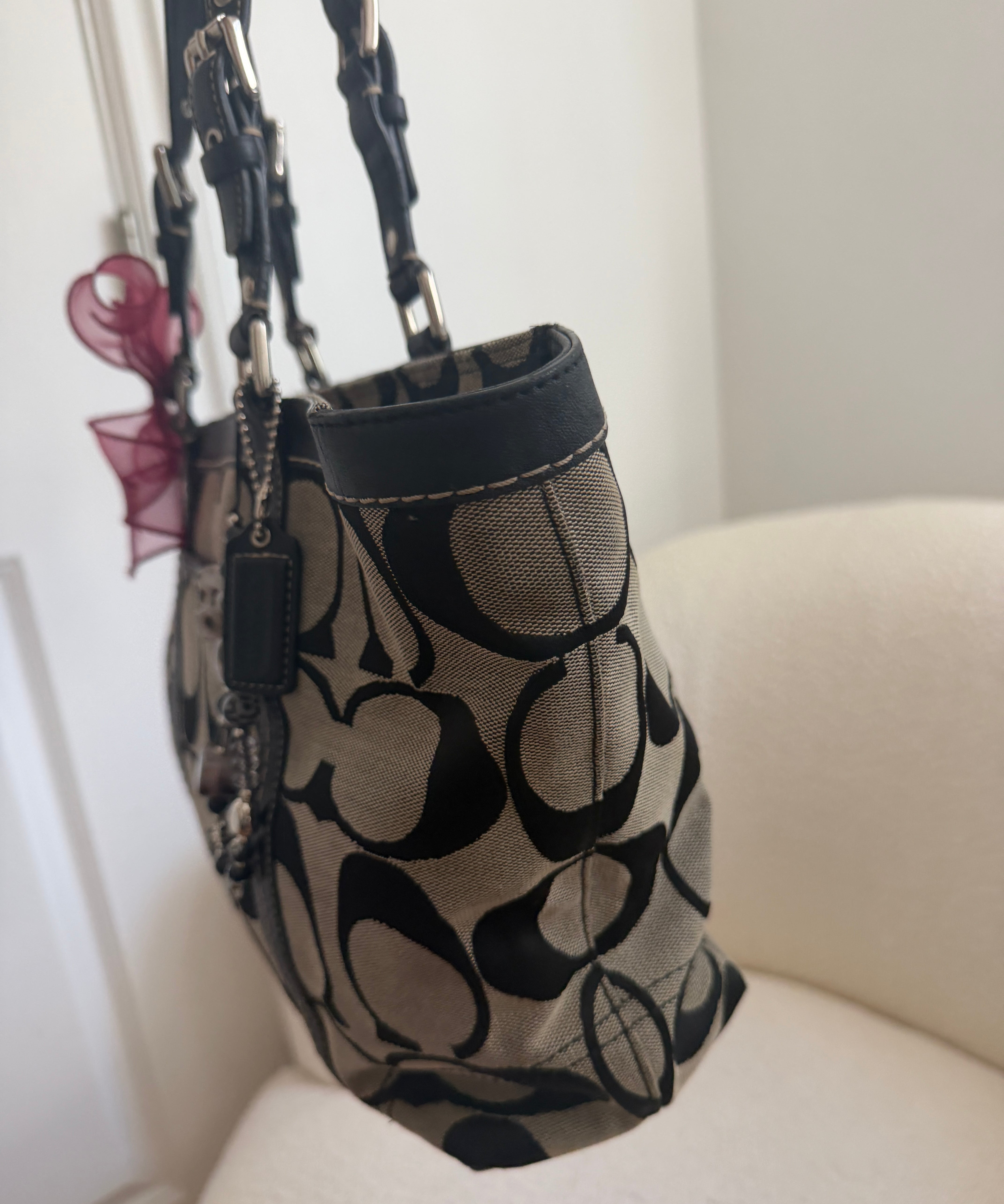 Coach Grey Signature Tote Bag