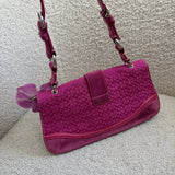 Rare Coach Pink Signature Demi Flap Bag