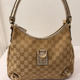 Gold Gucci Abbey D-Ring Medium Hobo Shoulder Bag