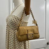 Fendi FF Gold Mini Mamma Baguette Shoulder Bag