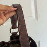 Brown Prada Jacquard Canvas Shoulder Bag