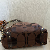 Rare Coach Brown Canvas Large Carly Bag