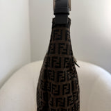 Grey Fendi Signature Brown Mamma Baguette Bag