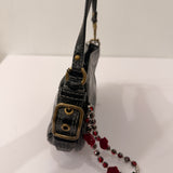 Coach Black Patent Micro Zoe Bag