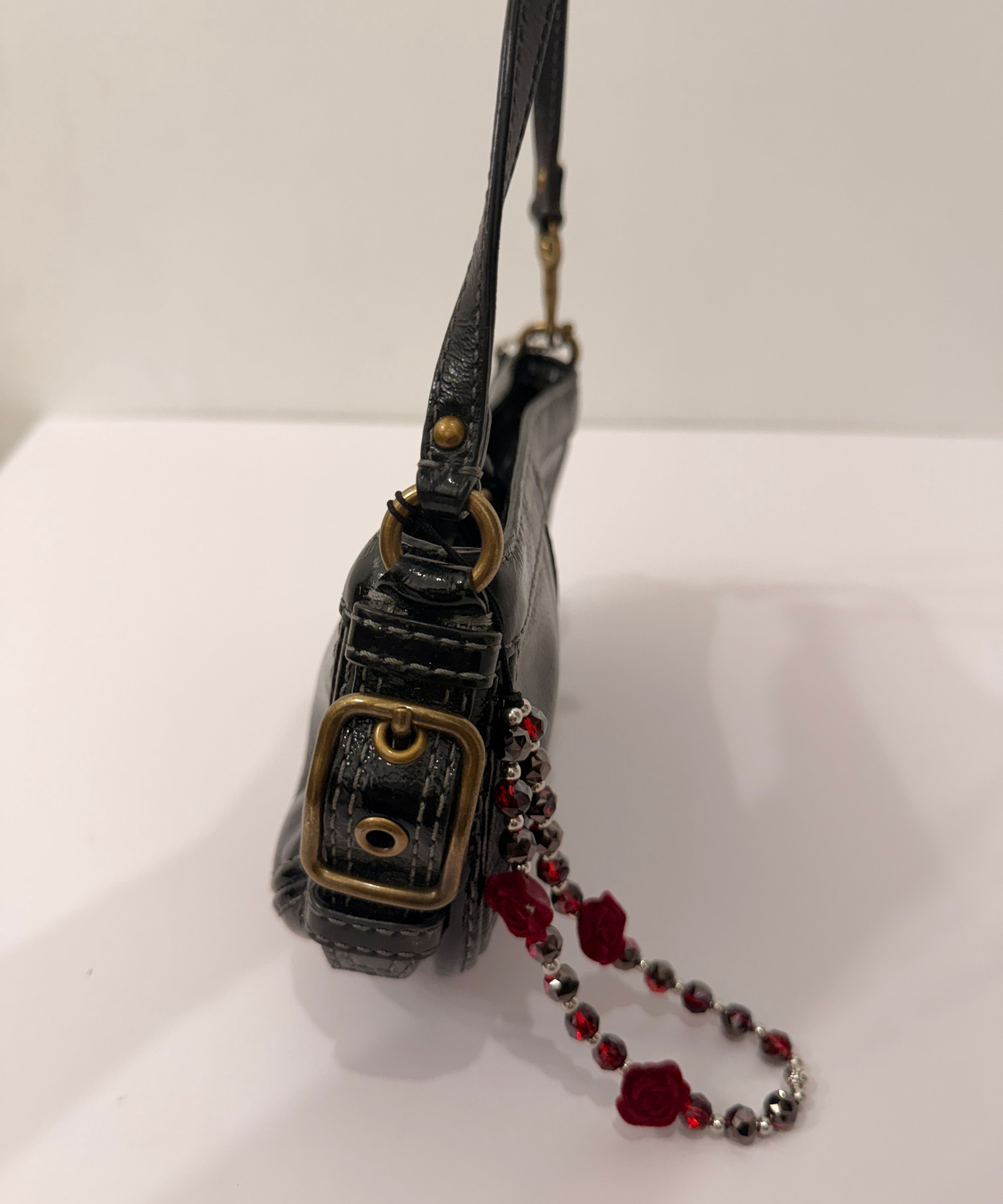 Coach Black Patent Micro Zoe Bag