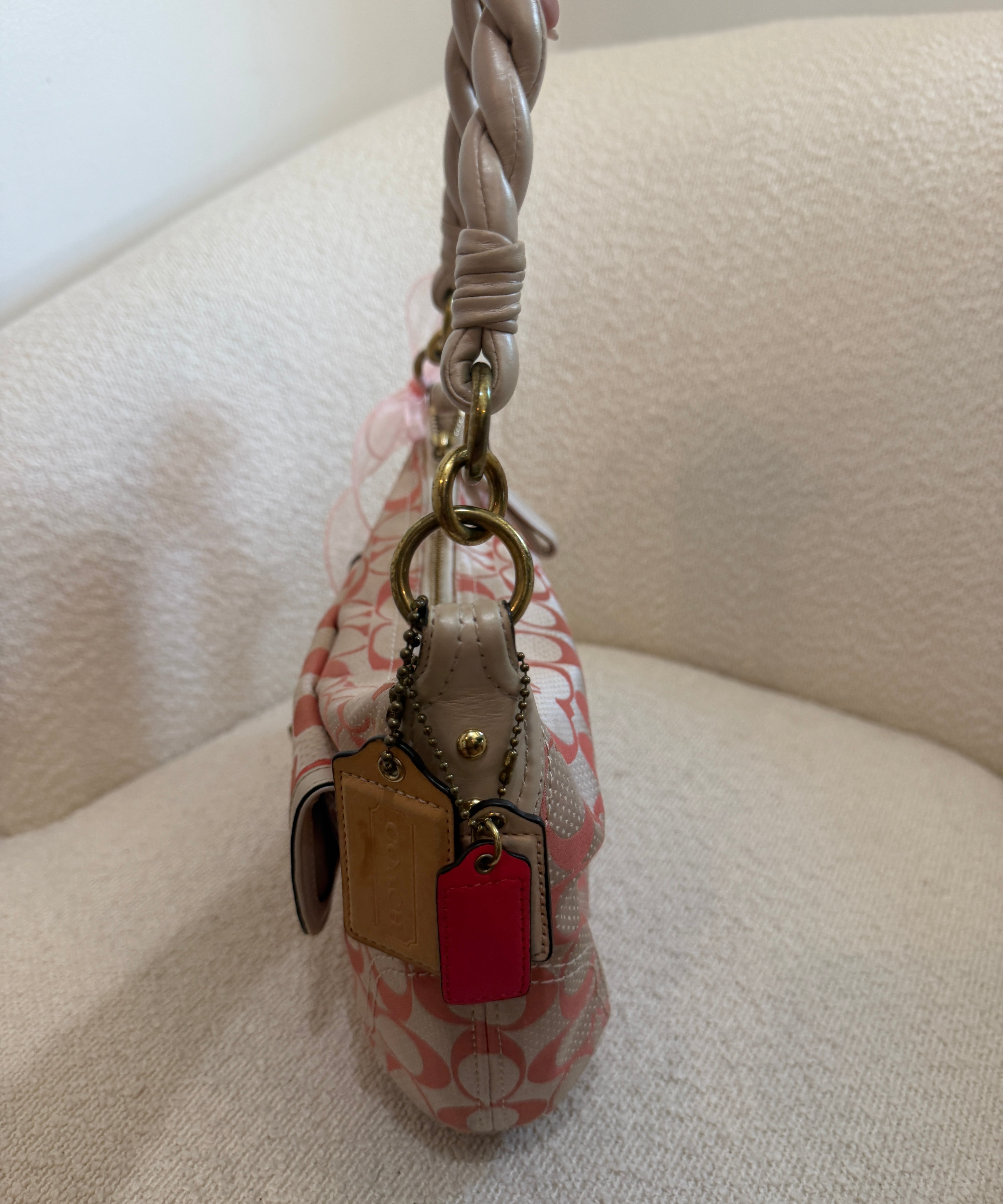 Rare Coach Polka Dot Braided Shoulder Bag