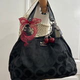 Coach Black Canvas Maggie Bag