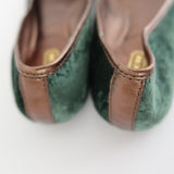 Coach Forest Green Velvet Ballet Flats (Size 9)