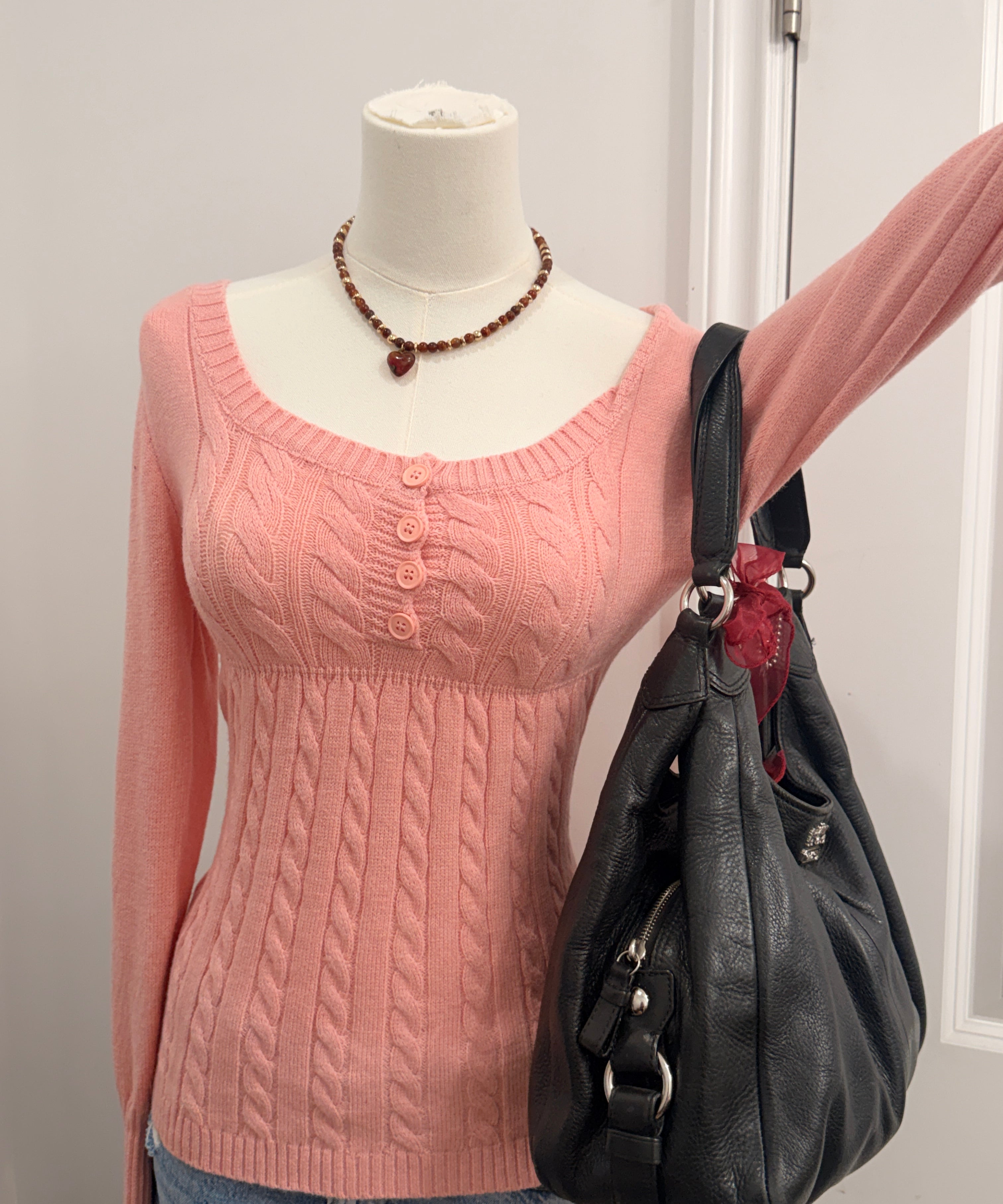 Coach Black Leather Maggie Bag