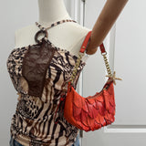 Rare Coach Orange Fringe Shoulder Bag