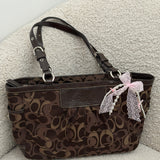 Brown Coach Optic Tote Bag