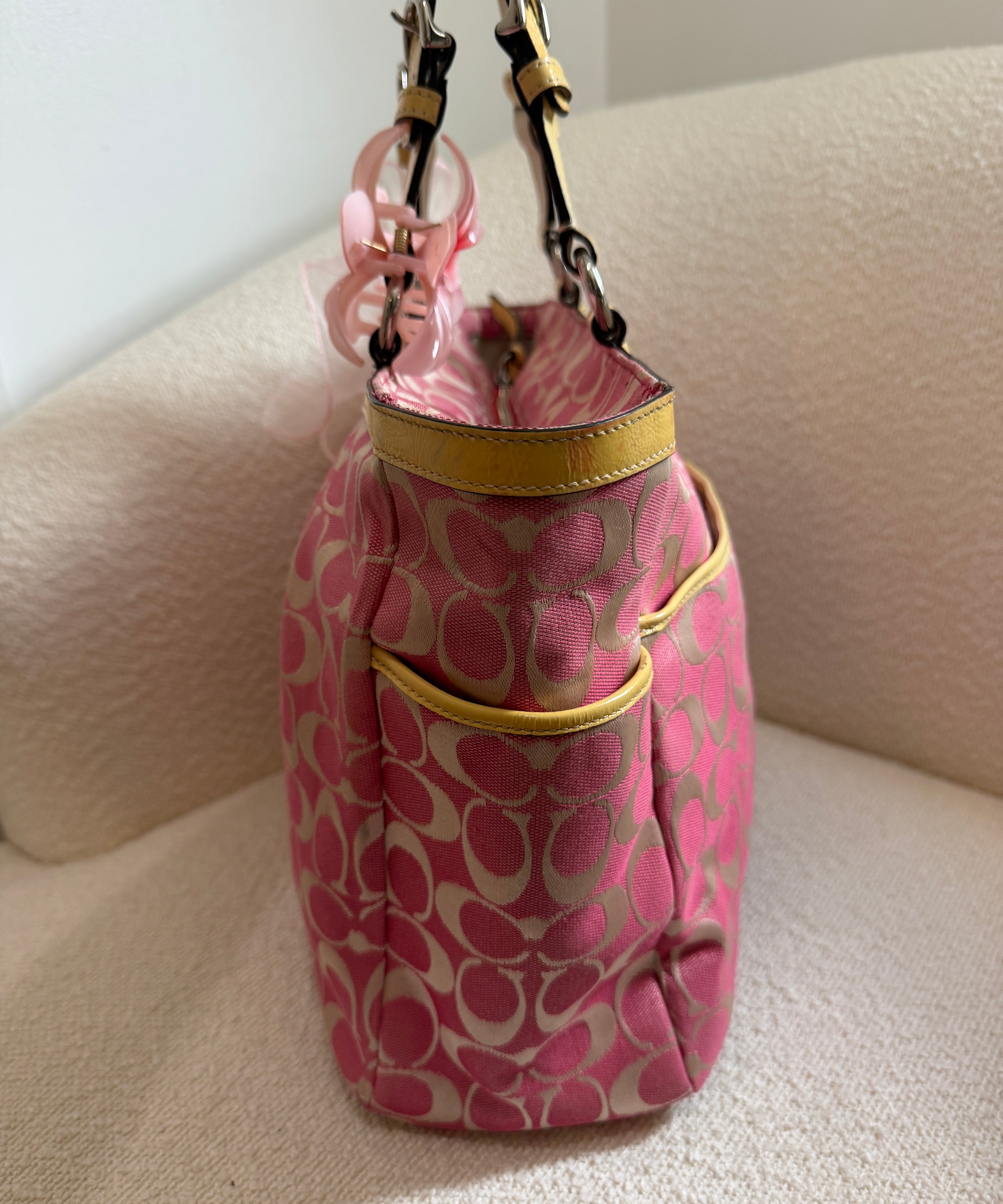 Rare Coach Pink Signature Tote Bag