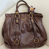Miu Miu Brown Vitello XL Leather Bag