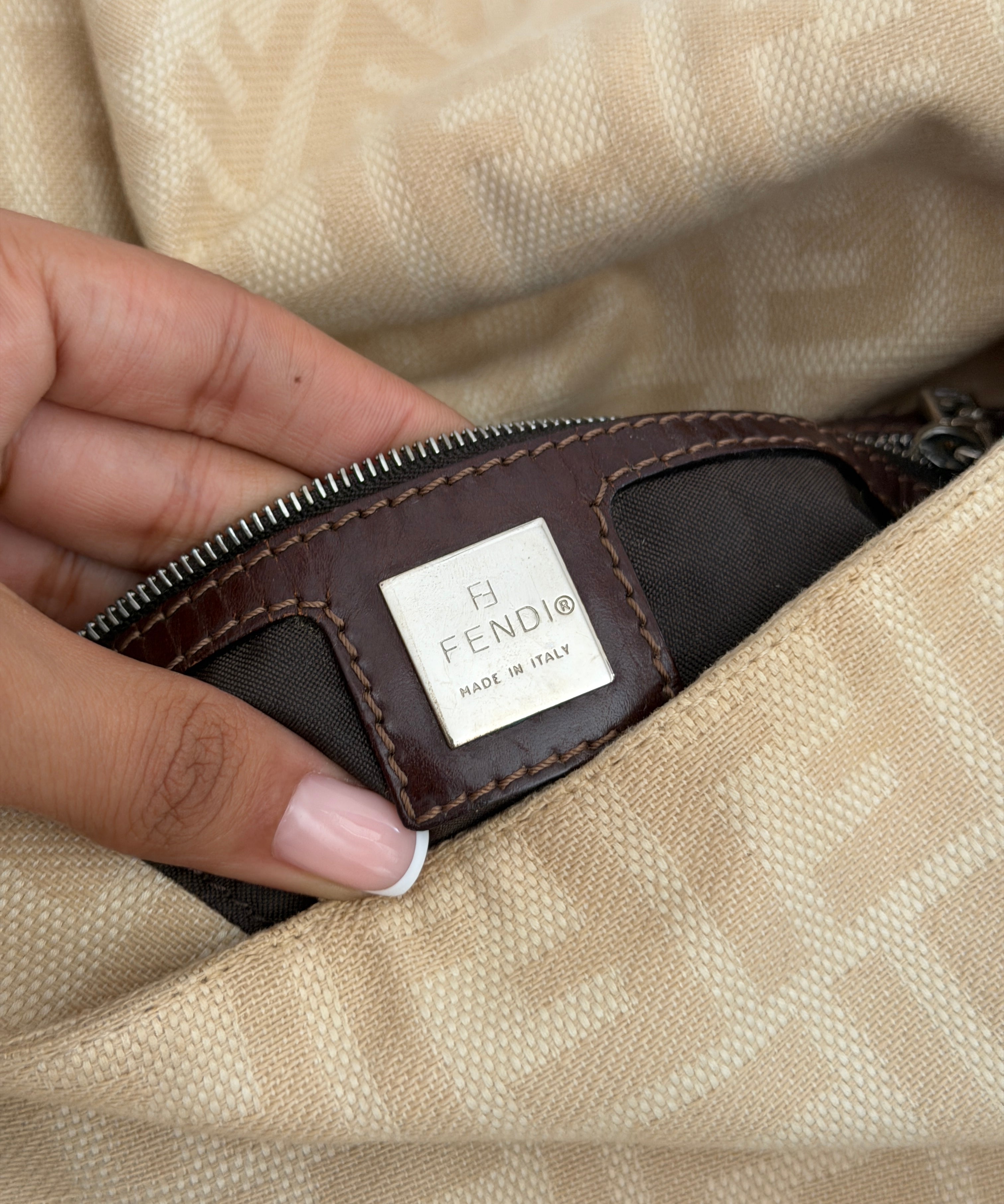 Fendi Signature Beige Mamma Baguette Bag