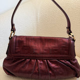 Red Shimmer Fendi Zucca Chef Shoulder Bag