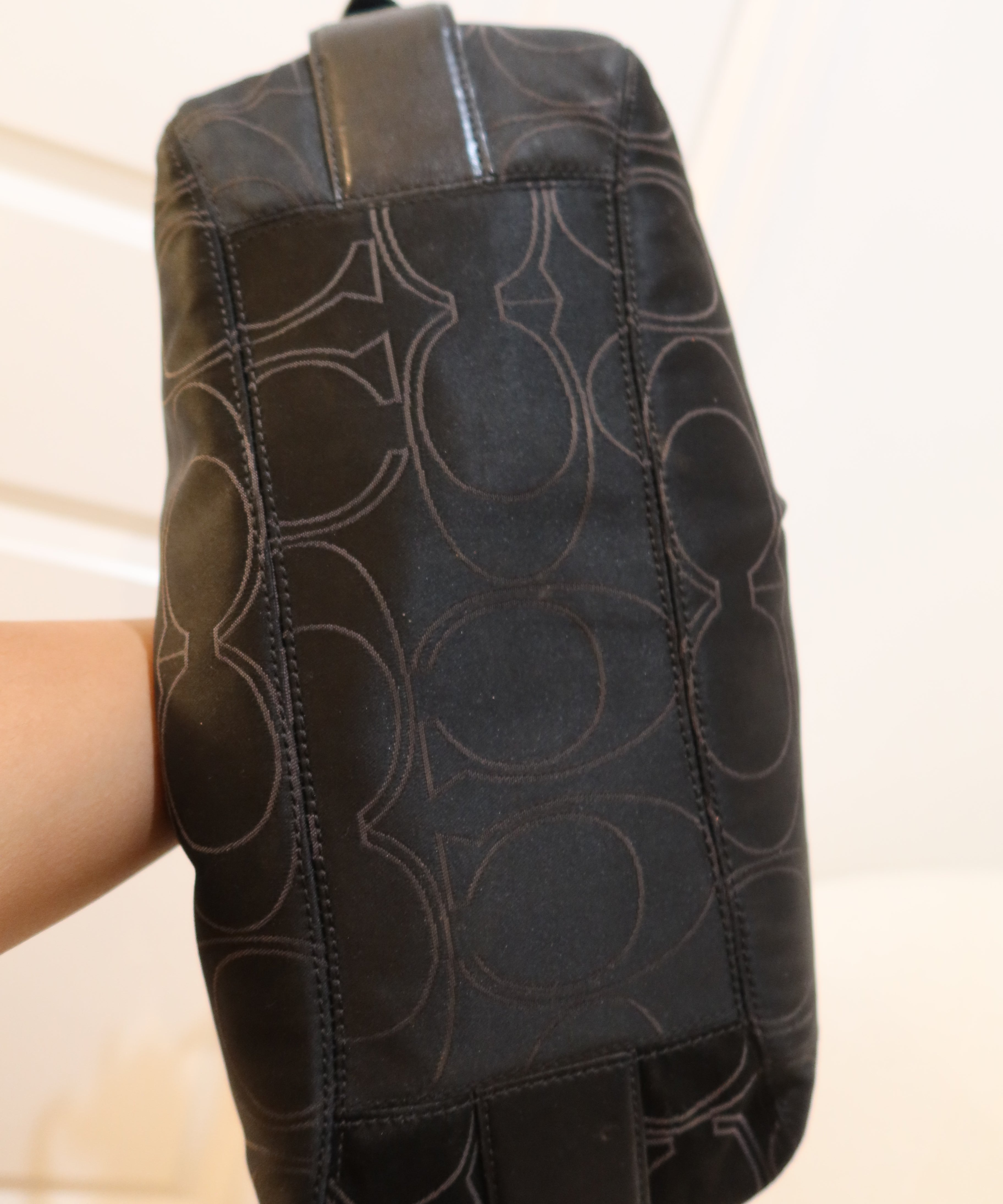 Coach Black Canvas Maggie Bag
