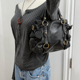 Rare Miu Miu Black Vitello Leather Bag
