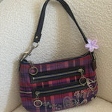 Coach Purple Plaid Poppy Signature Shoulder Bag