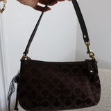 Coach Brown Madison Op Art Shoulder Bag