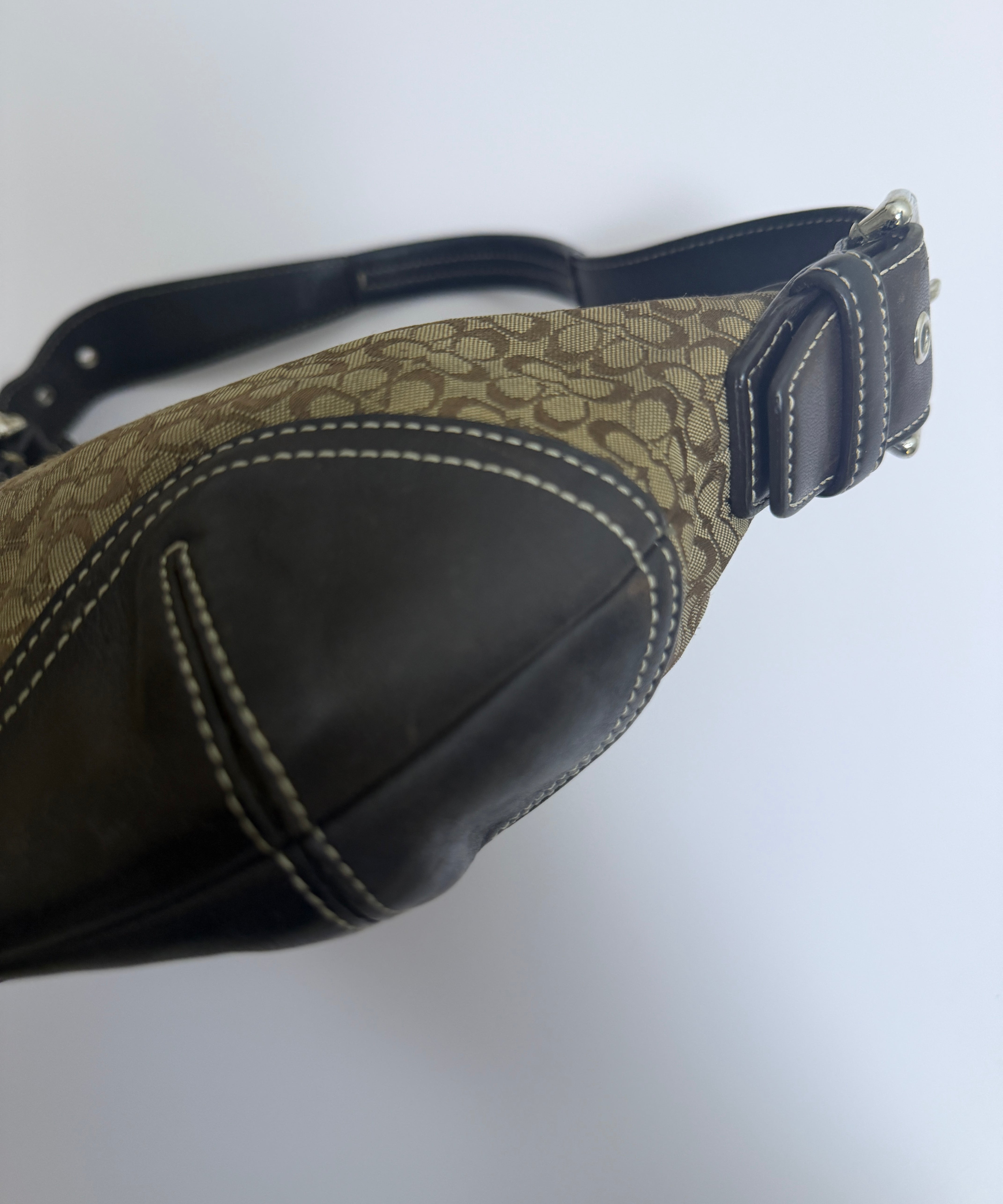 Coach Brown Signature Mini Hobo Bag