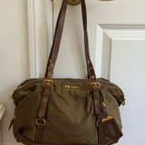 Olive Green Prada Tessuto Nylon Shoulder Bag