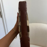 Rare Coach Brown Signature East West Baguette with Stripe