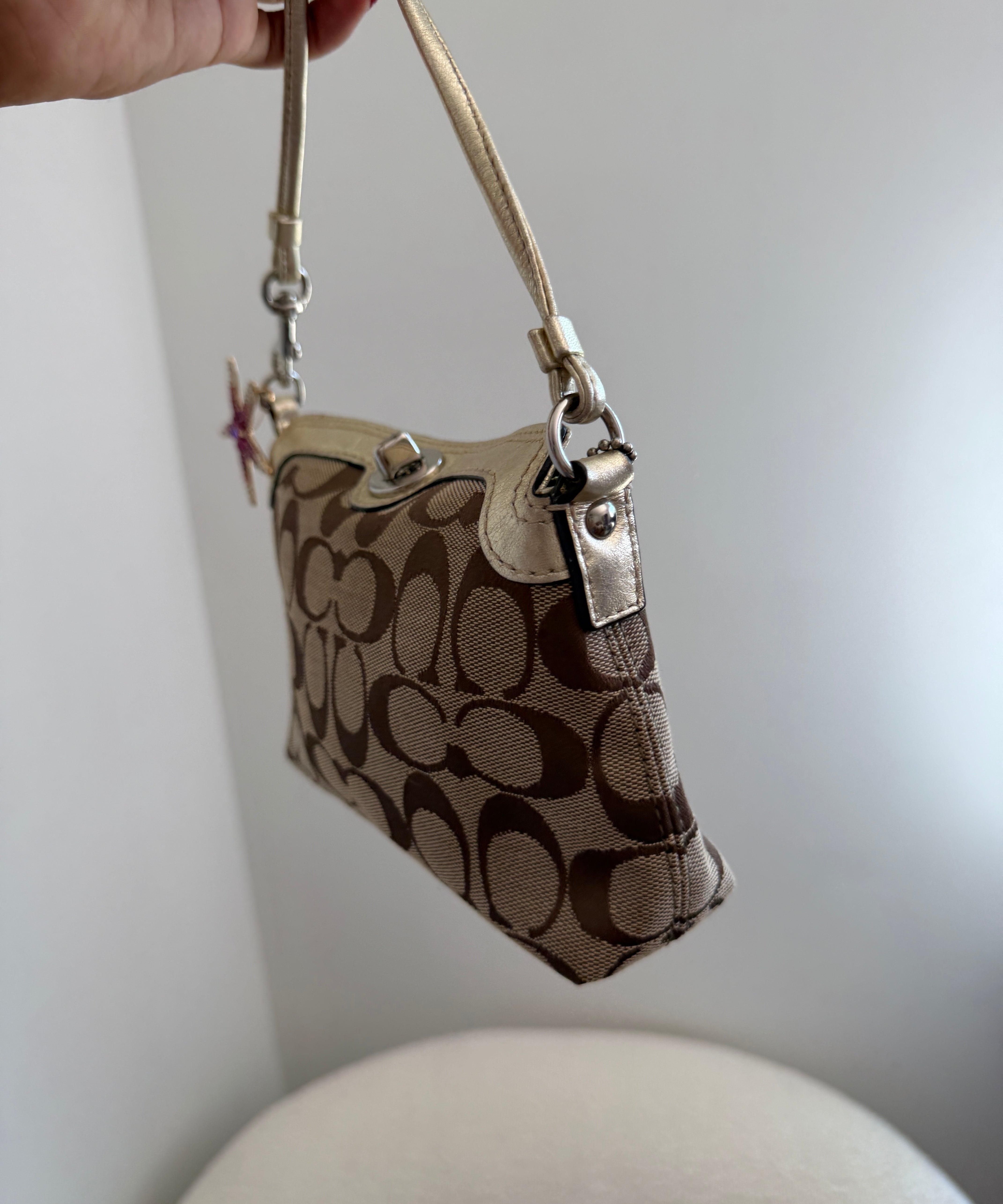 Legacy Turnlock Coach Signature Gold Mini Bag