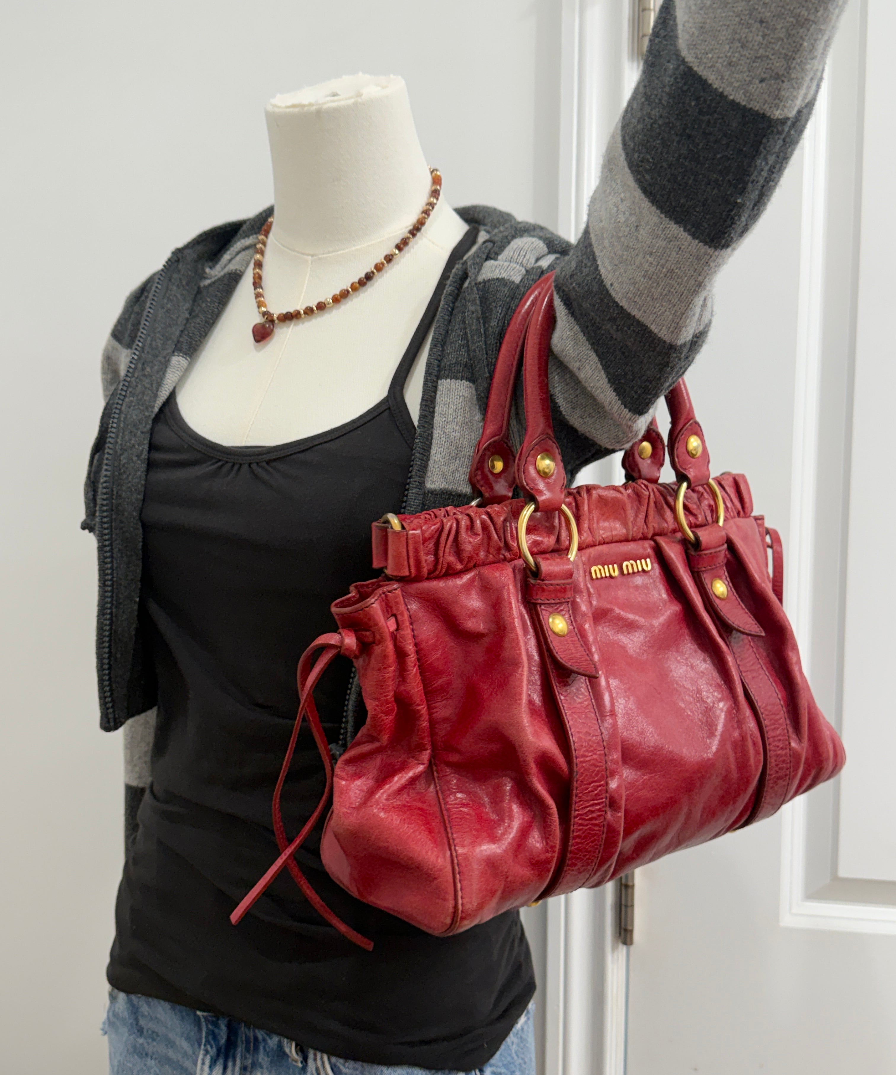 Red Miu Miu Vitello Bag