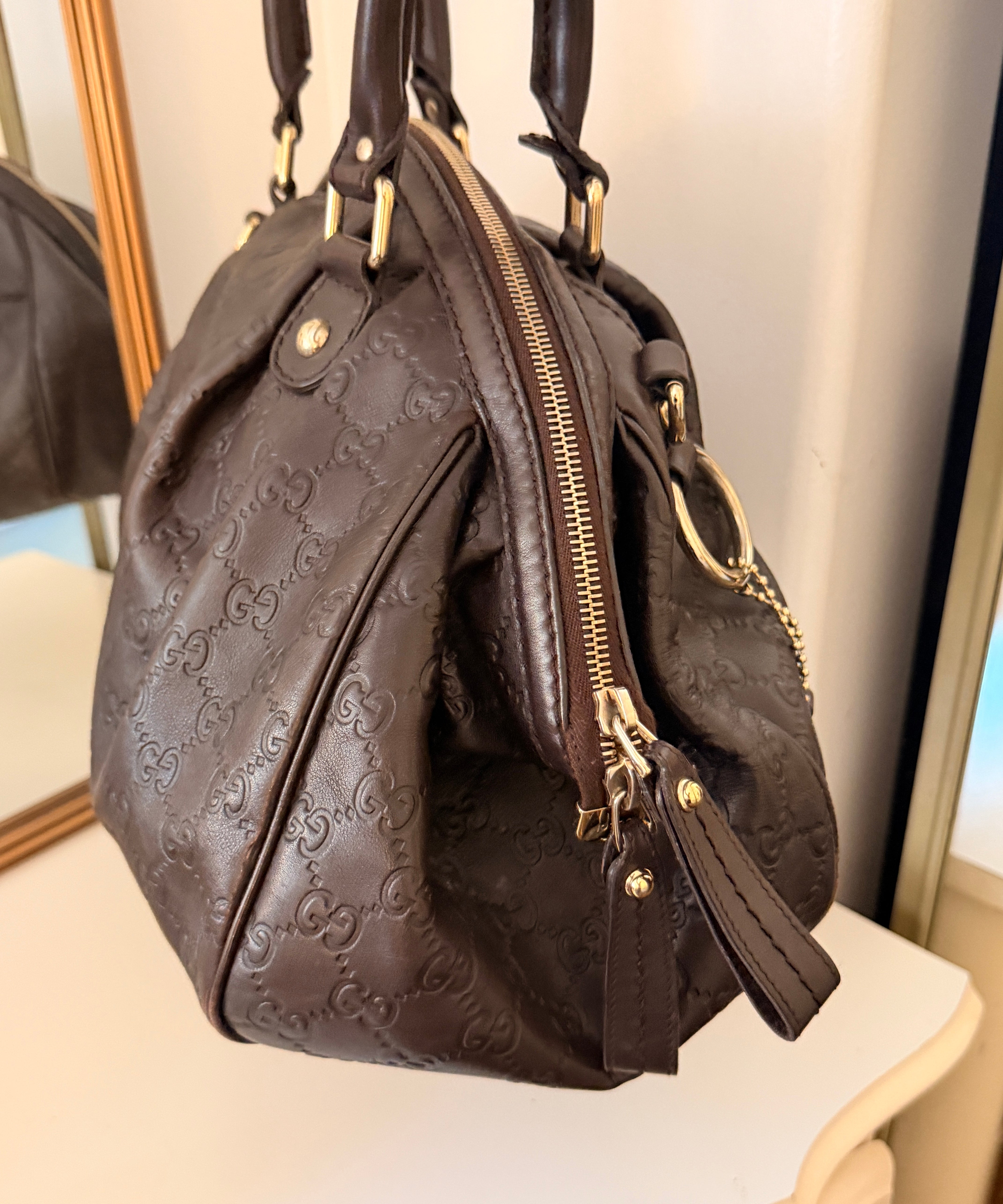 Brown Guccissima Sukey Boston Tote Bag