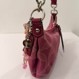 Coach Pink Stripe Mini Signature Shoulder Bag