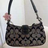 Coach Grey Canvas Demi Hamptons Buckle Bag