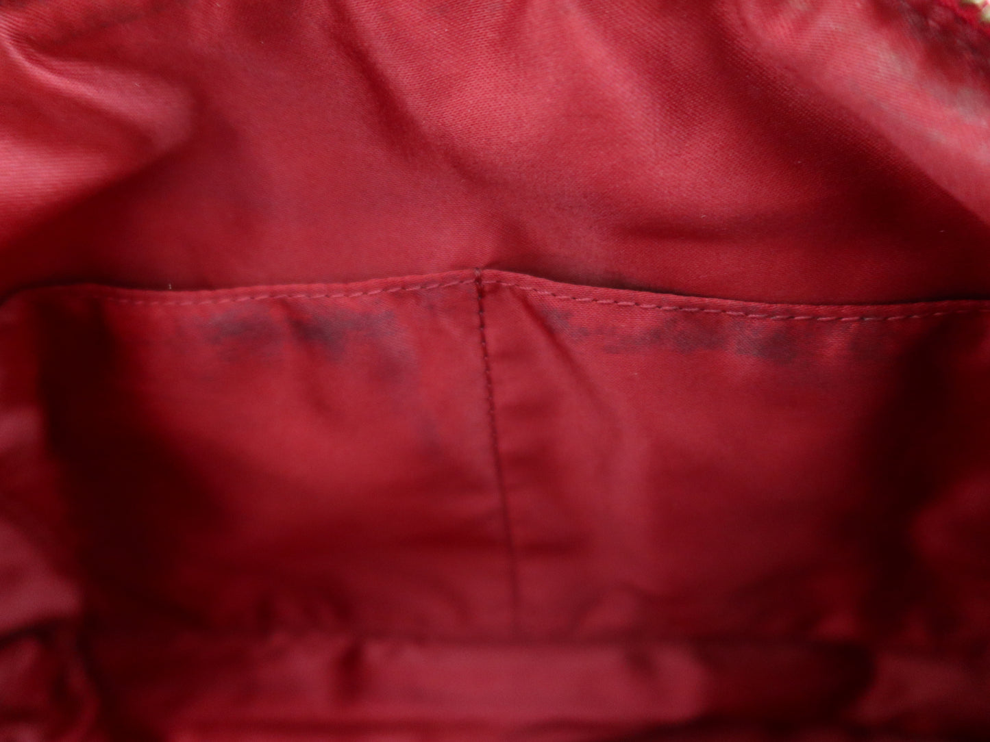 Red Coach Stripe Satchel Bag