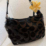 Coach Black Signature Medium Carly Bag
