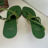 Coach Green Floral Kitten Heels (7.5)