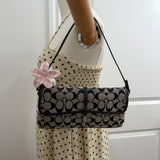 Grey Signature Hamptons Clip Shoulder Bag