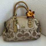 Beige Coach Signature Op Art Sabrina Madison Bag