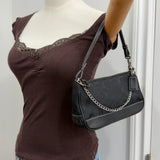 Coach Black Signature Demi Hamptons Bag
