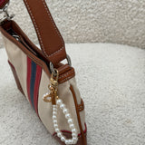 Coach Canvas Stripe Hamptons Shoulder Bag