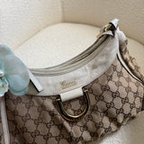 White Gucci D-Ring Shoulder Bag