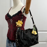 Coach Black Signature Medium Carly Bag