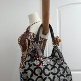 Coach Grey Op Art Signature Maggie Bag