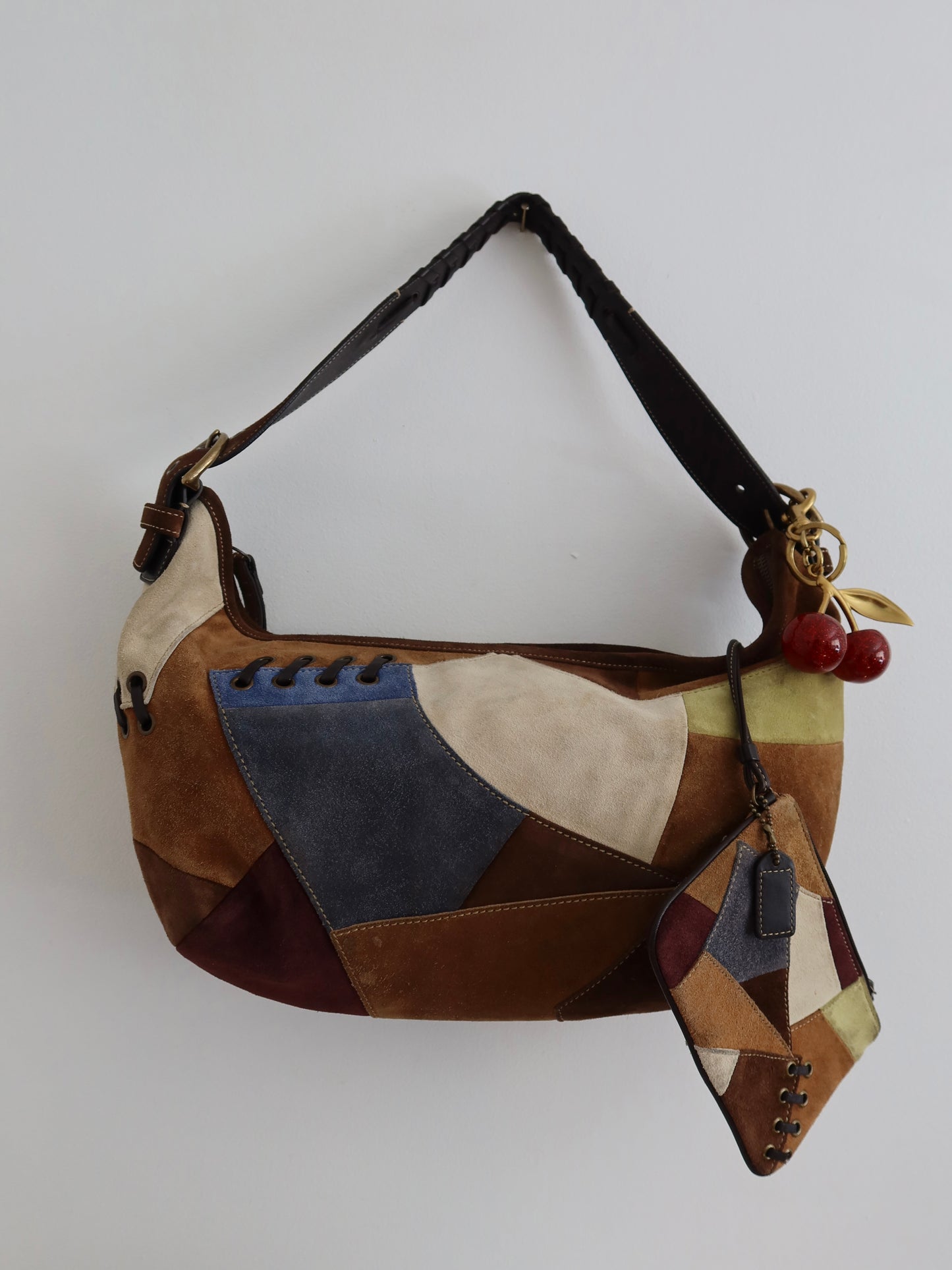 Rare Coach Suede Patchwork Hobo Bag Set