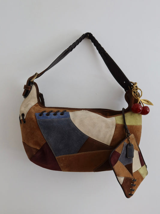 Rare Coach Suede Patchwork Hobo Bag Set
