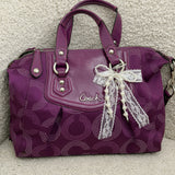Coach Purple Canvas Ashley Carry-All Bag