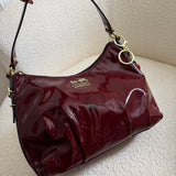 Coach Burgundy Patent Leather Madison Shoulder Bag